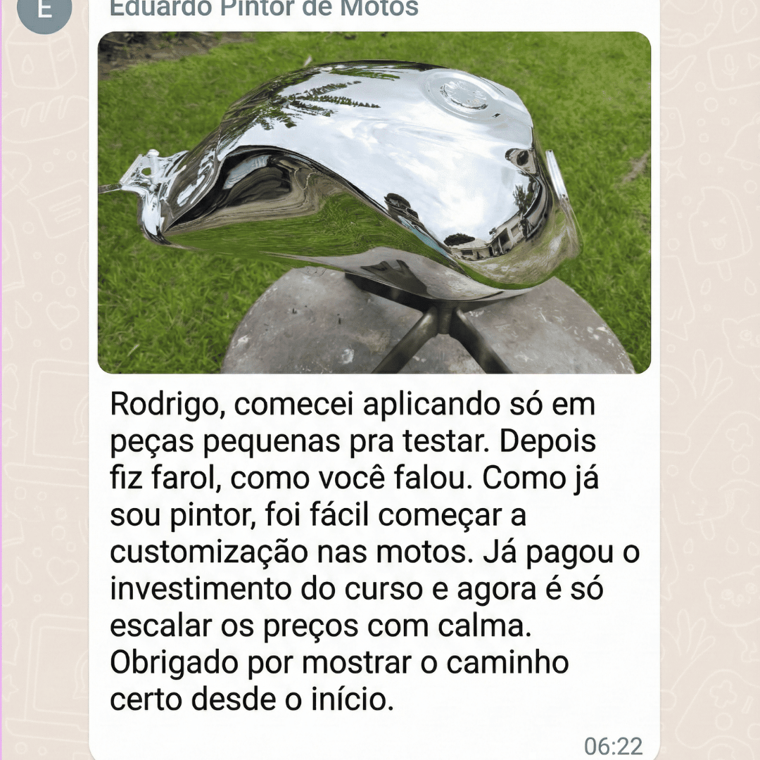 Depoimento de aluno no WhatsApp